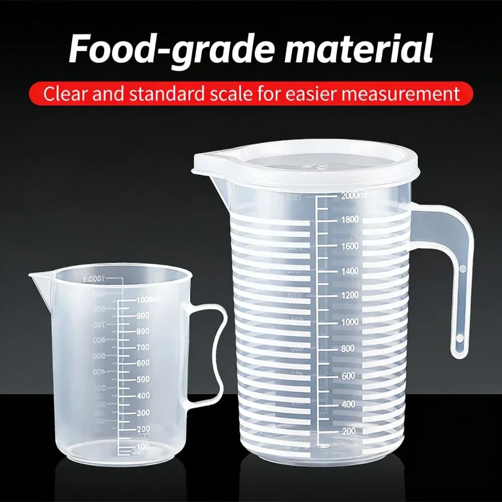 Måttbägare i Plast med Gradering, 100–5000 ml