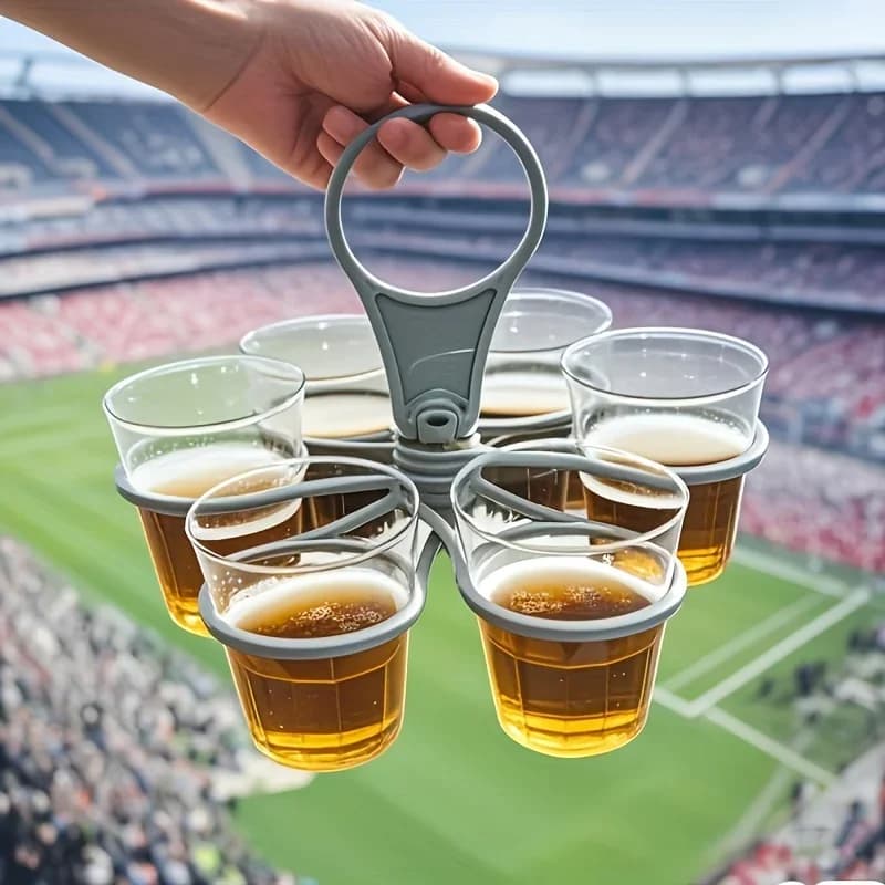 Hopfällbar Mugghållare med Handtag, 6 Fack, 1–2-pack