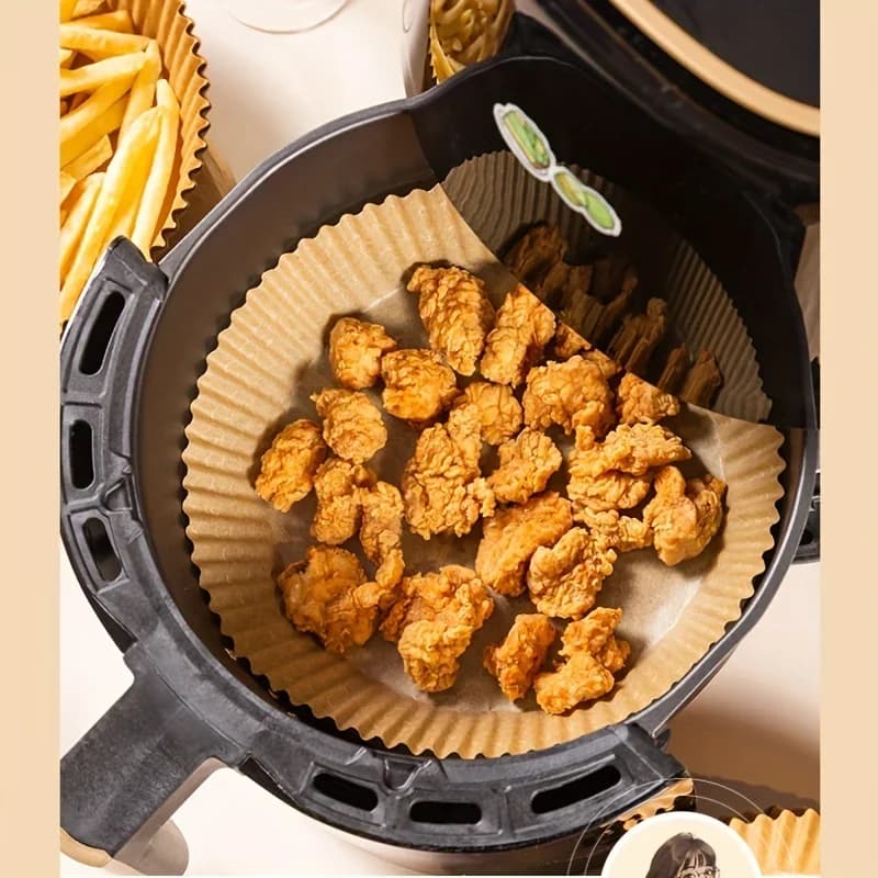 Engångsbakplåtspapper för airfryer – fett- och vattentätt bakpapper (runt, fyrkantigt och rektangulärt)