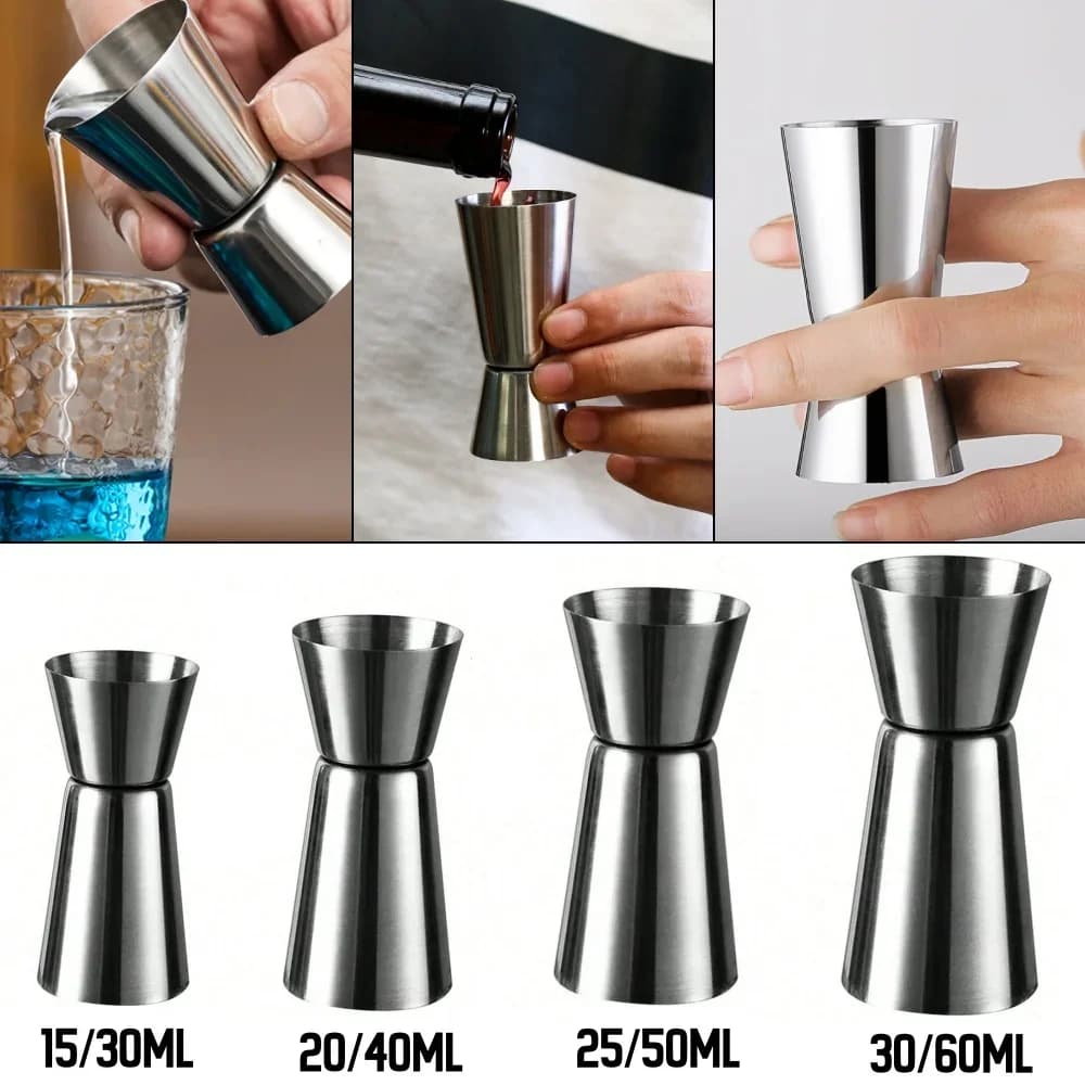 Jigger i rostfritt stål – dubbelsidigt mätglas för drinkar