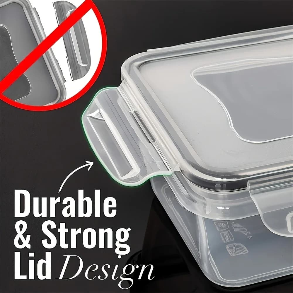 8-pack BPA-fria lufttäta matlådor med snäpplock – mikrovågs- och fryssäkra förvaringslådor i PP-plast