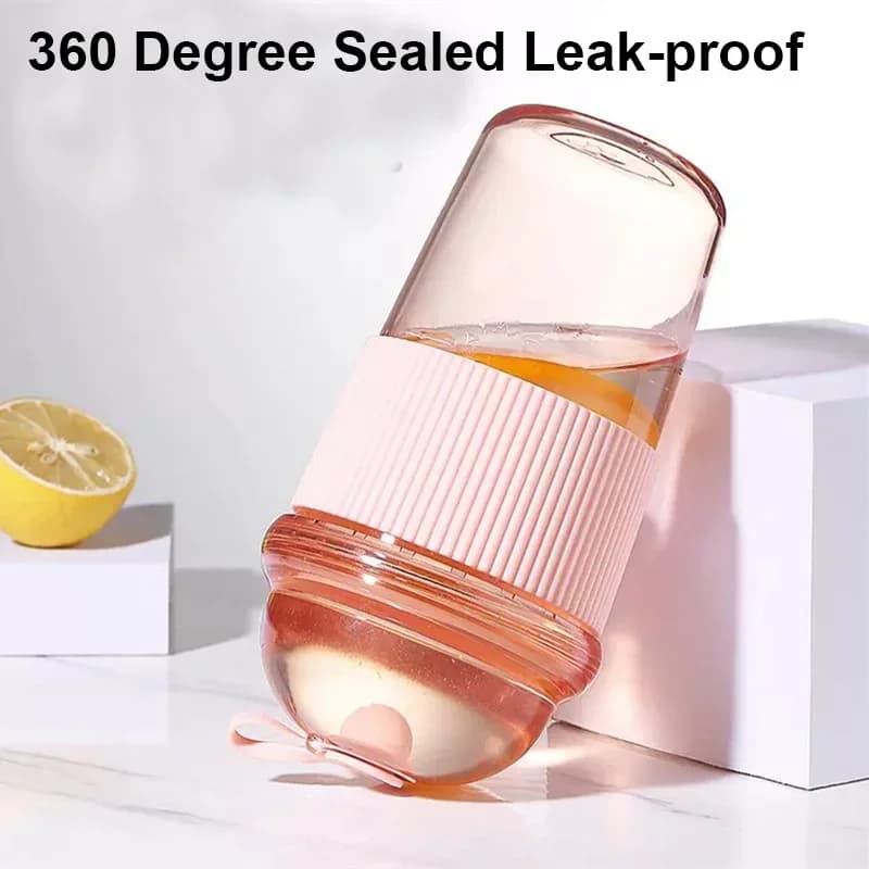 Bärbar plastmugg med sugrör 430 ml
