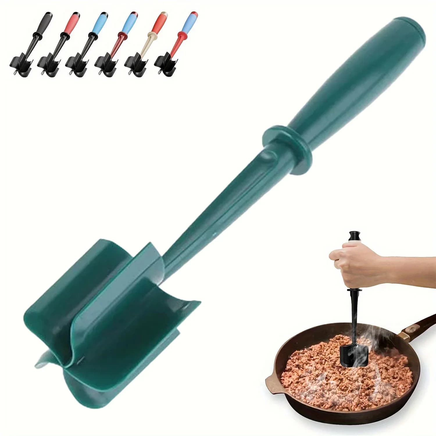 Köttfärshackare & potatisstöt | 5 blad, non-stick och värmetåligt handtag