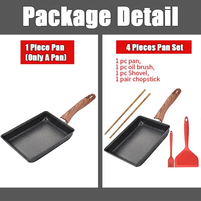 Tamagoyaki japansk omelettpanna – Rektangulär non-stick äggpanna