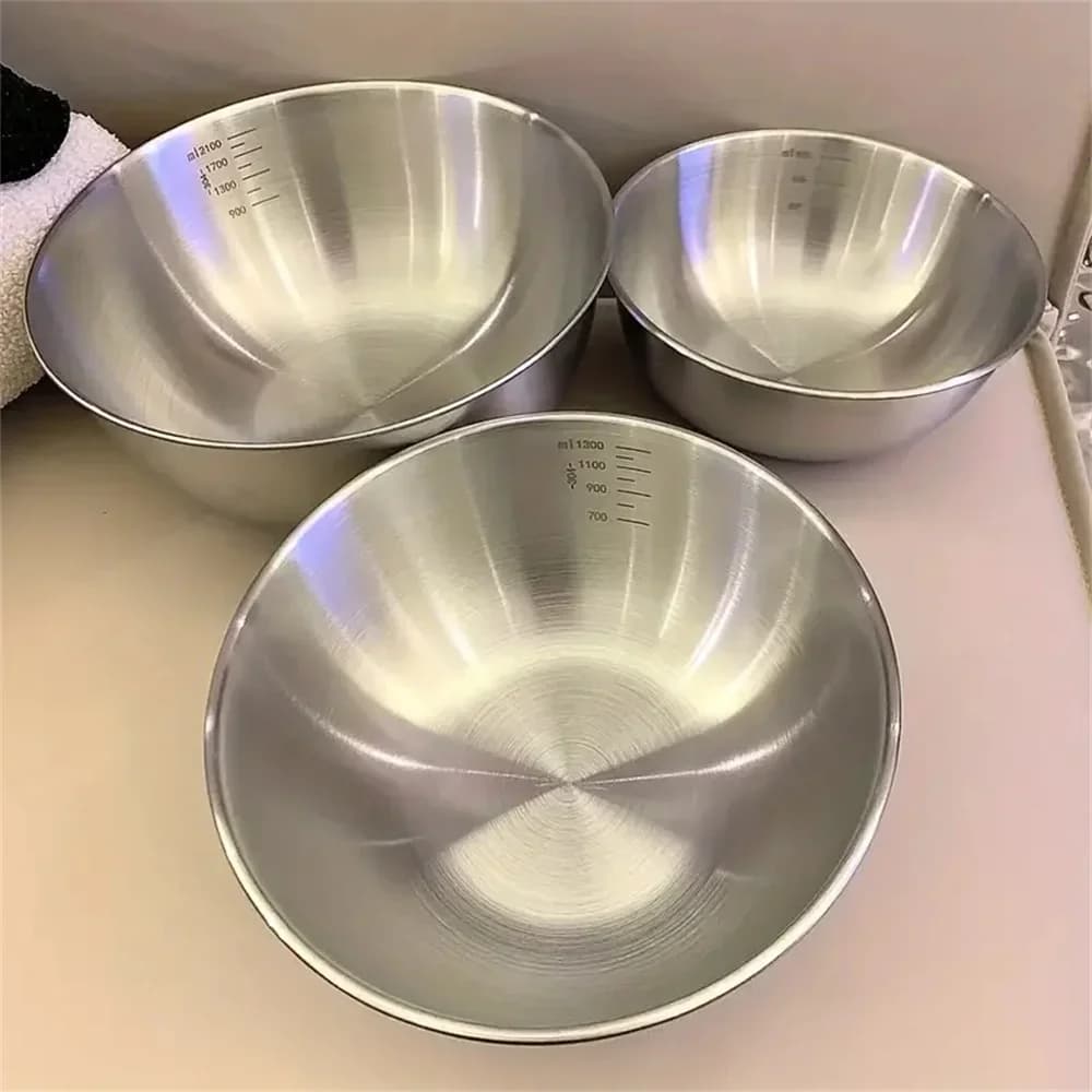 1–3-pack rostfria bunkar med måttskala för matlagning, bakning och förvaring