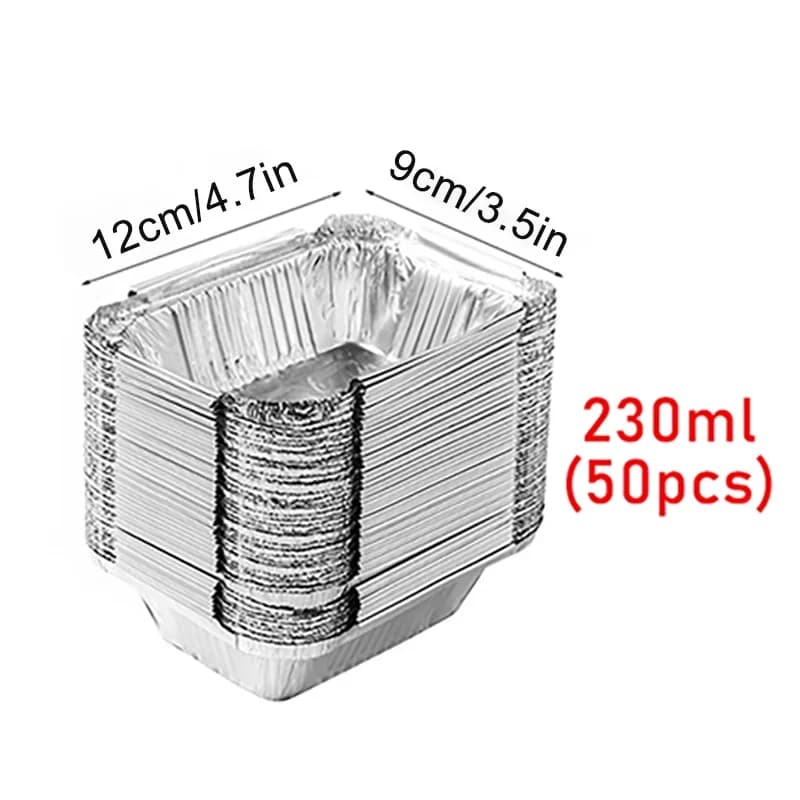 50-pack engångsformar i aluminiumfolie