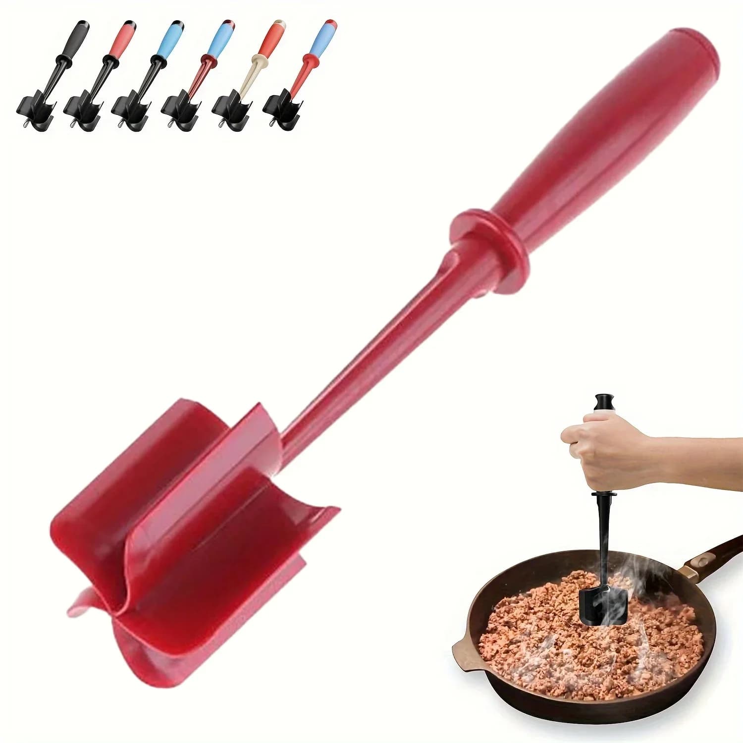 Köttfärshackare & potatisstöt | 5 blad, non-stick och värmetåligt handtag