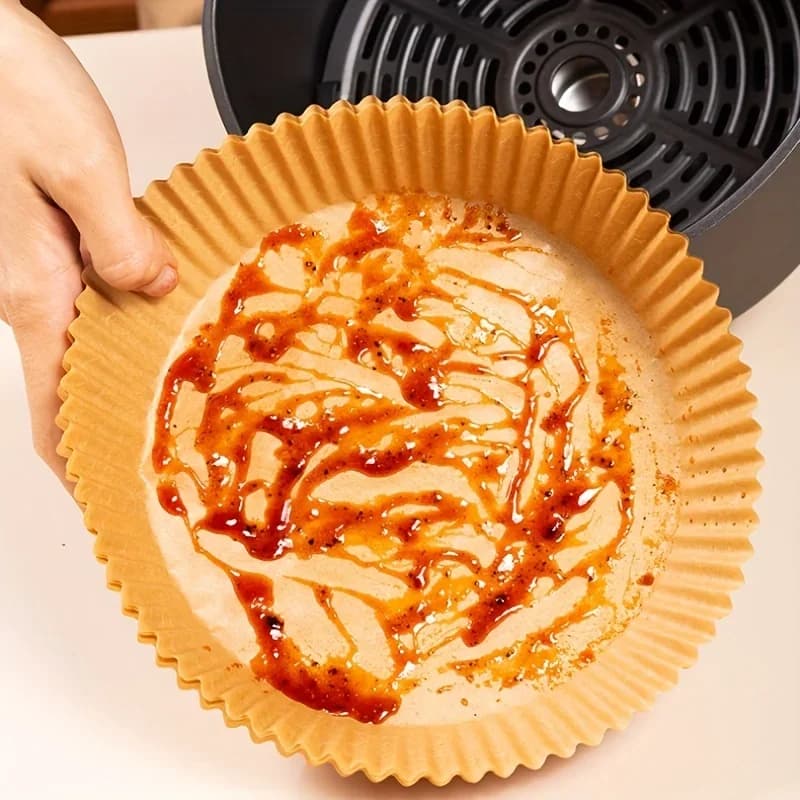 Engångsbakplåtspapper för airfryer – fett- och vattentätt bakpapper (runt, fyrkantigt och rektangulärt)