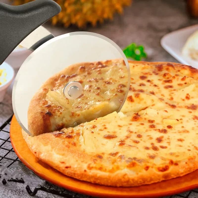 Pizzaskärare i rostfritt stål – Deg- och pizzatrisse