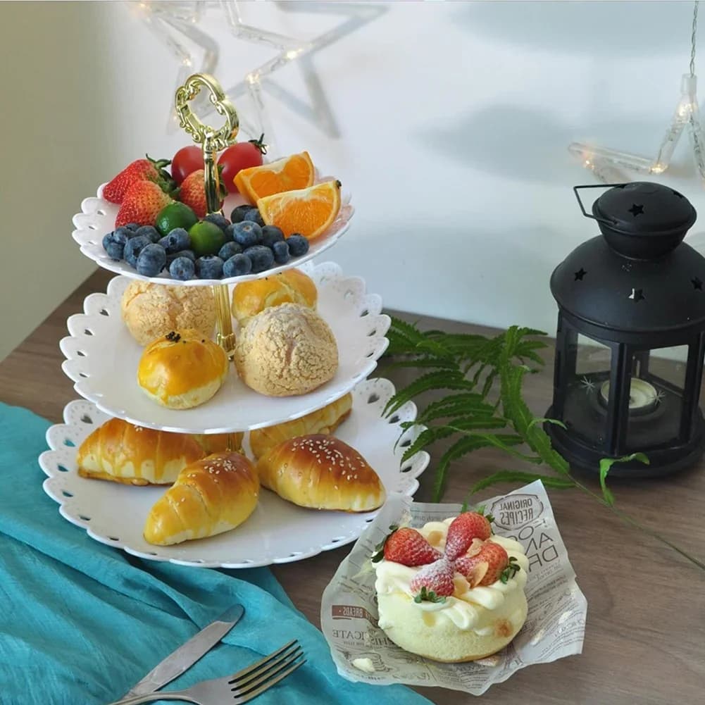 Tårtfat i 3 våningar - Våningsfat för dessert och frukt
