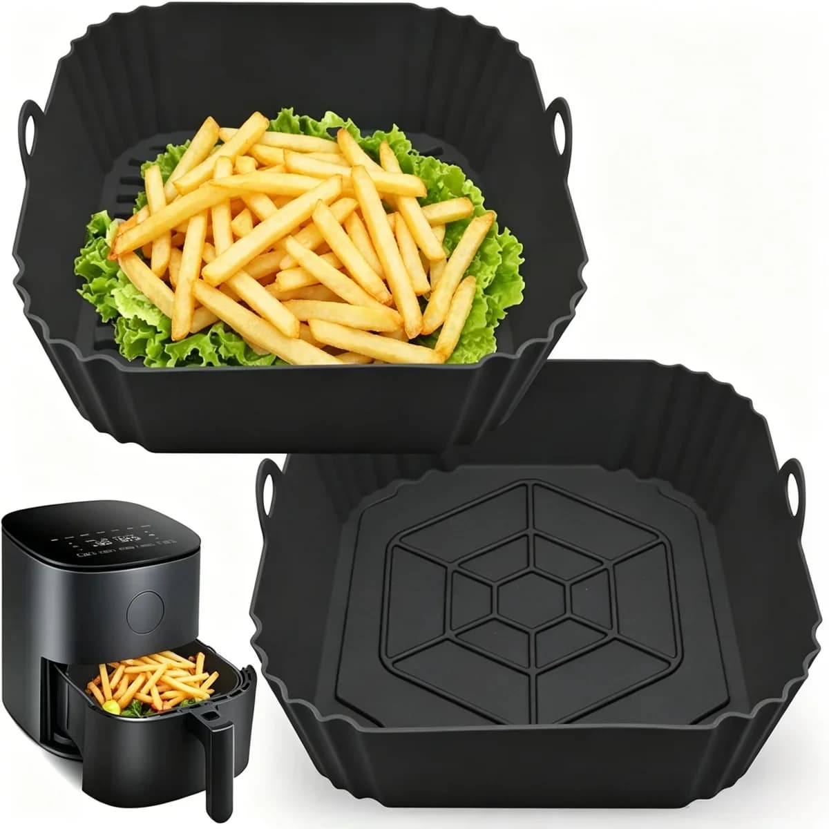 Återanvändbar silikonform för airfryer