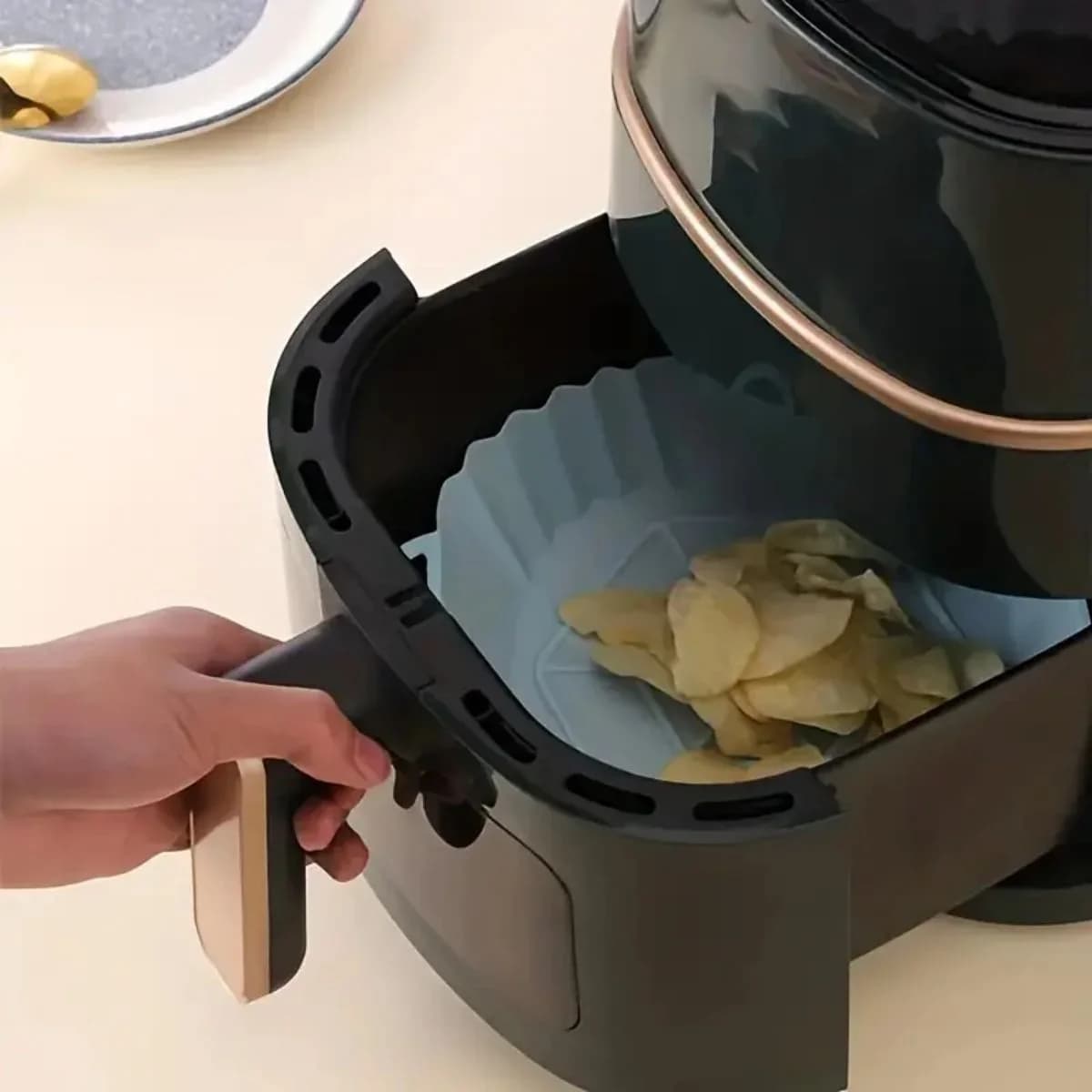 Återanvändbar silikonform för airfryer