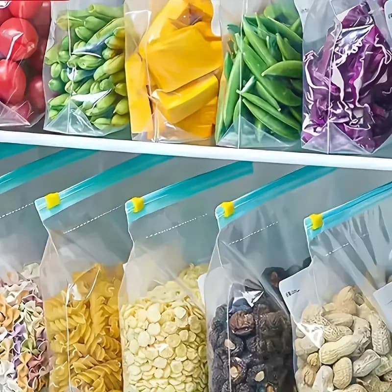 10–90 st återförslutningsbara fryspåsar med zip-lås – läckagesäkra matpåsar för frukt, grönsaker och kött
