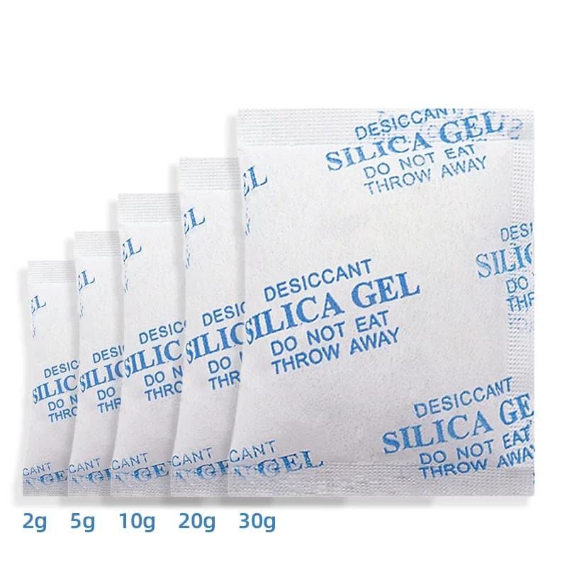 Giftfritt silikagel torkmedel 2/5/10/20/30 g fuktabsorberande påsar för kök och hem