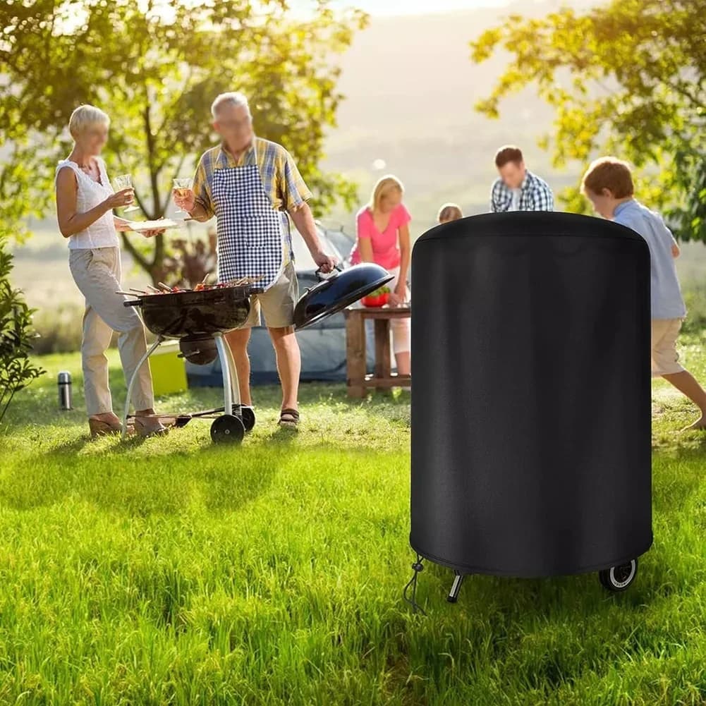 Raweao klotgrillöverdrag vattentätt grillskydd oxfordtyg för rund grill 57 cm