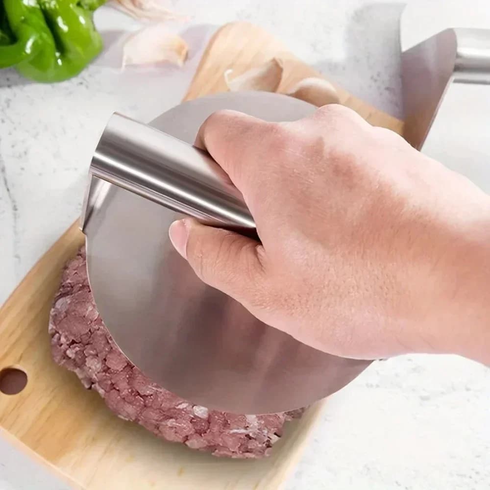 Smash burger-press i rostfritt stål, non-stick hamburgarpress för grill och stekpanna