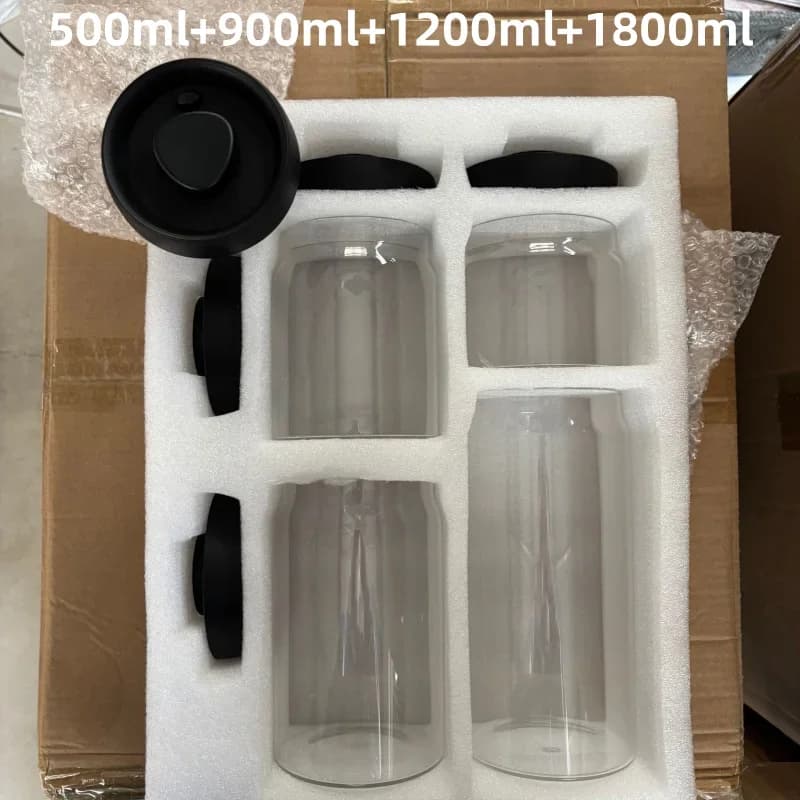 Kaffekanna i glas med vakuumlock och fuktsäker förvaring