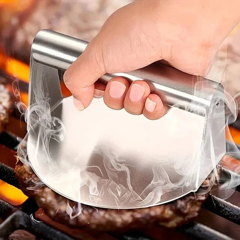 Smash burger-press i rostfritt stål, non-stick hamburgarpress för grill och stekpanna