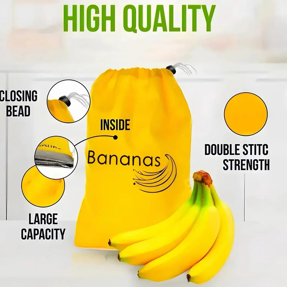 Förvaringspåse för bananer och grönsaker, 1/2/3/5-pack