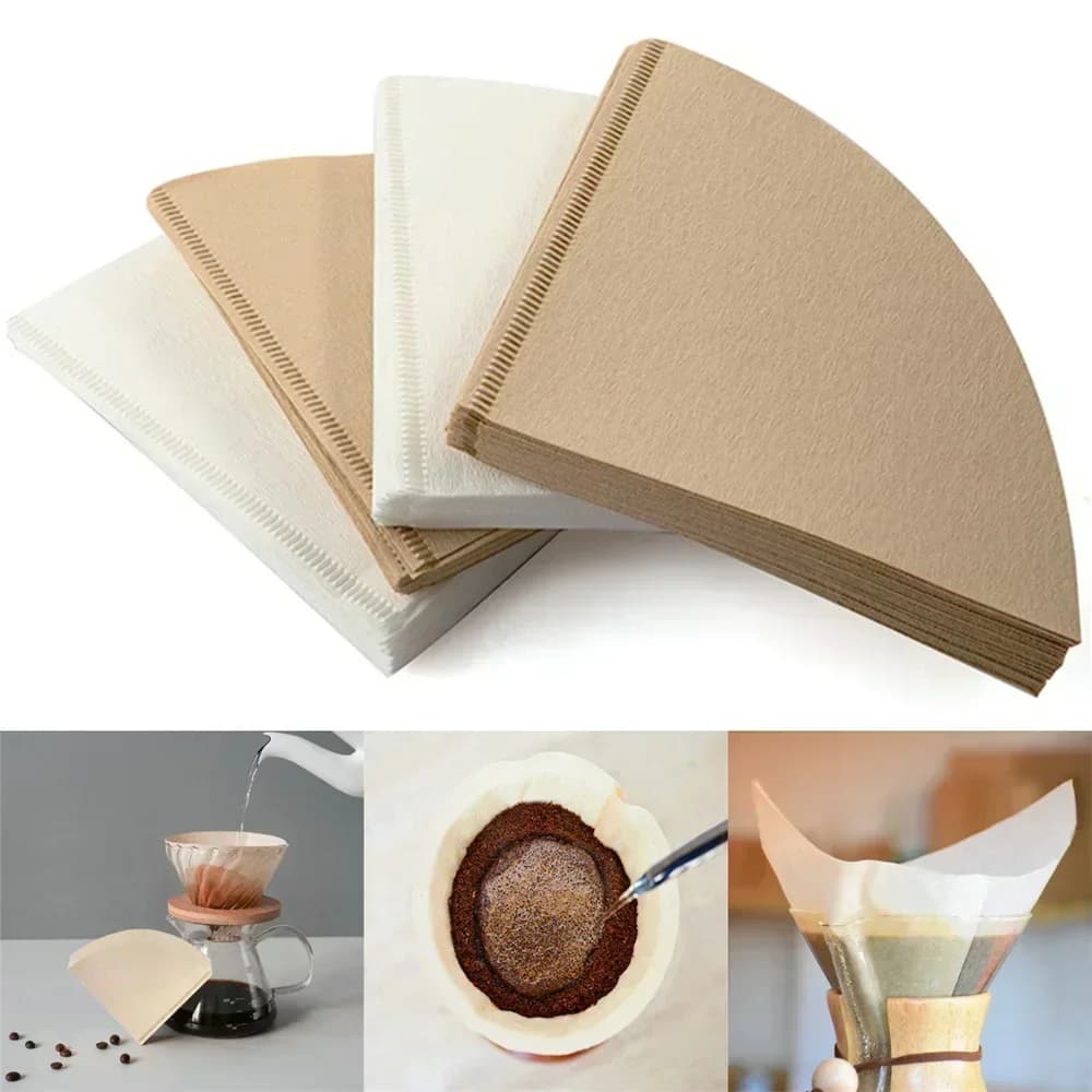 40/100-pack V60 Kaffefilter – Oblekta koniska filter för pour-over