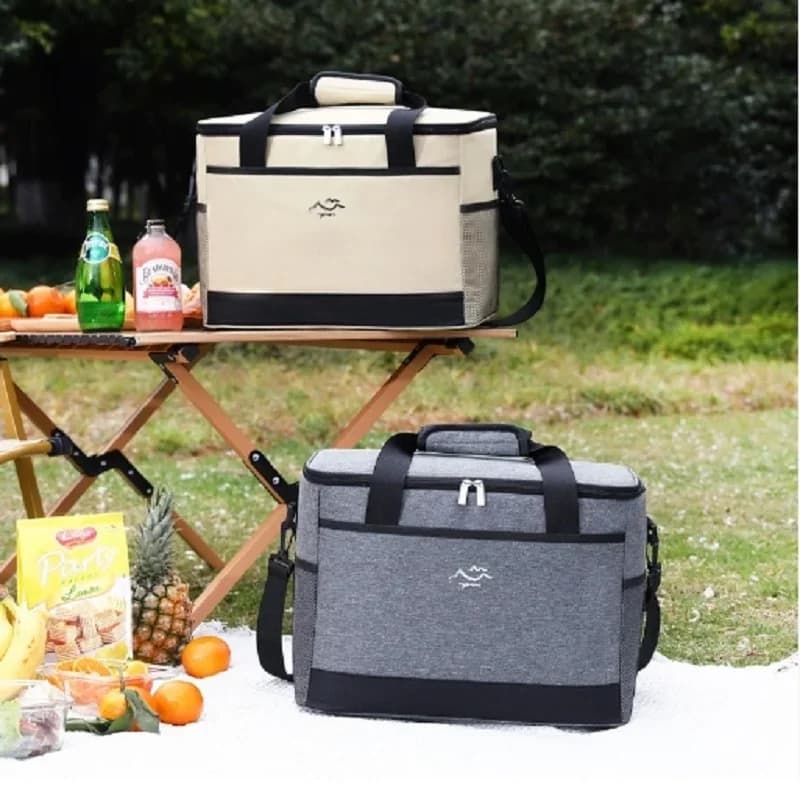 Isolerad kylväska och picknickväska med axelrem