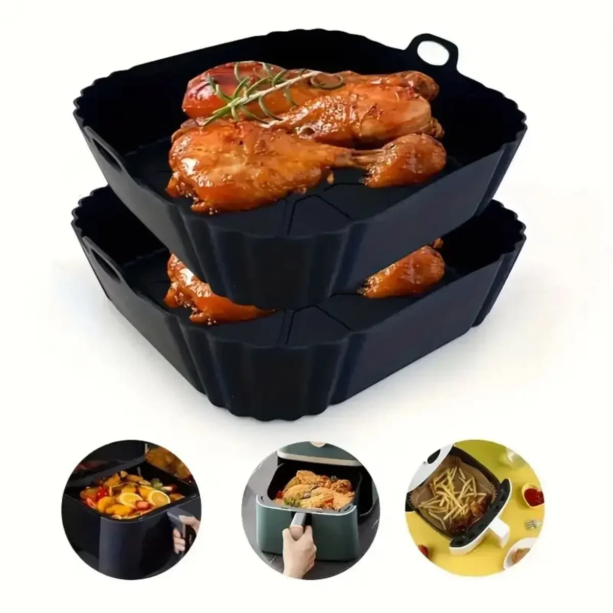 Återanvändbar silikonform för airfryer