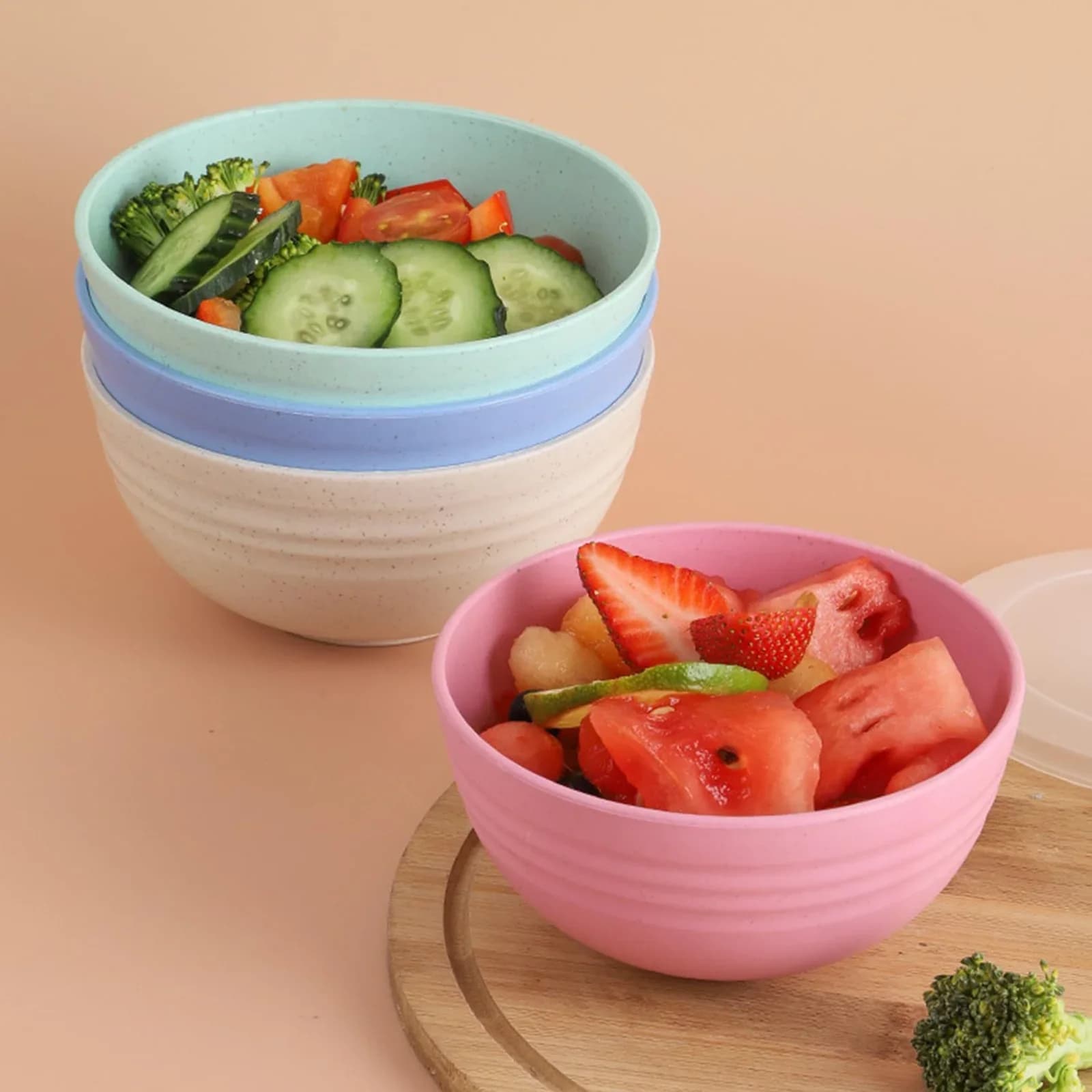Tåligt skålset i PP-plast, 4-pack – 24 oz