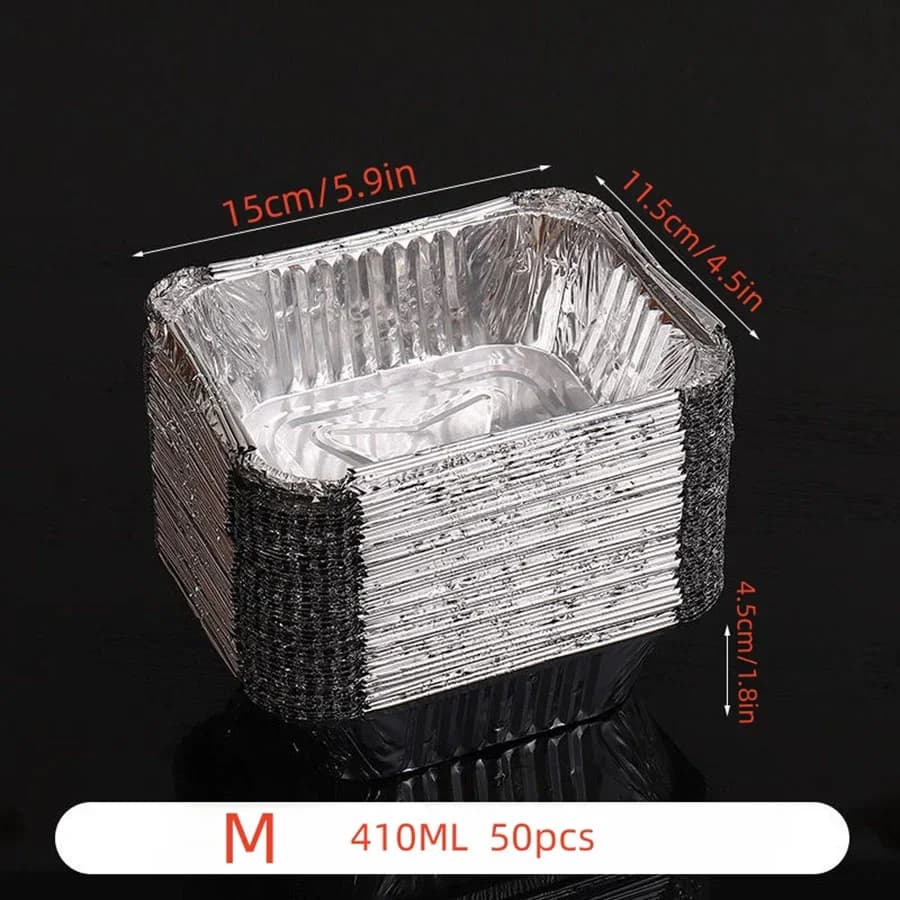 50-pack engångsformar i aluminiumfolie