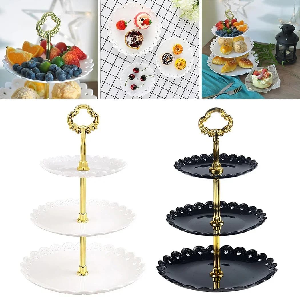 Tårtfat i 3 våningar - Våningsfat för dessert och frukt